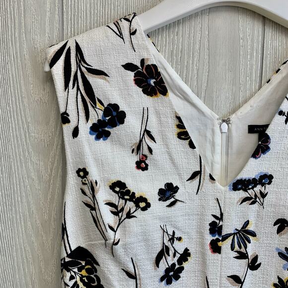 Ann Taylor Black White V Neck Floral Sleeveless Dress Size 2 NWT - Picture 5 of 9